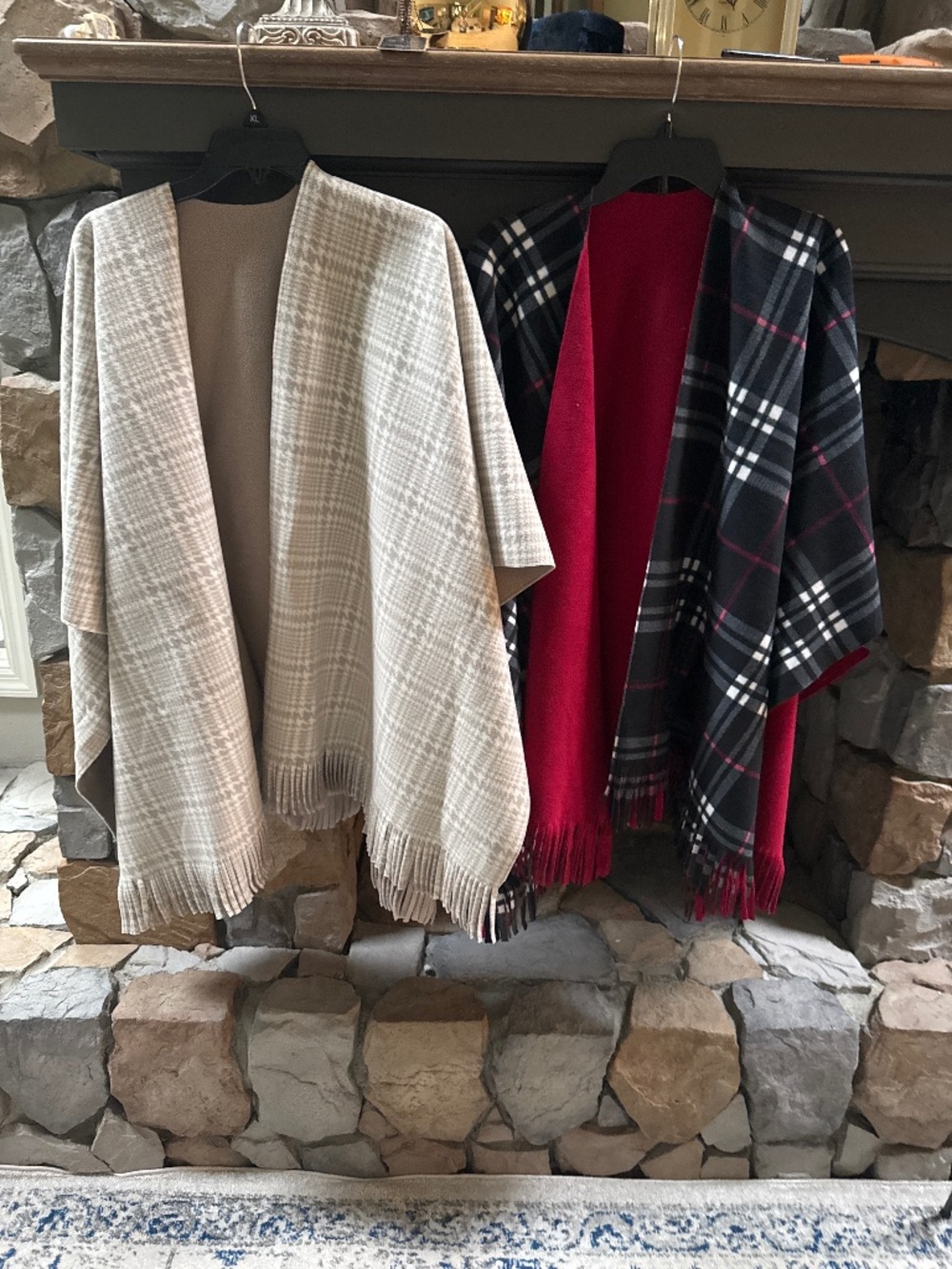 Two beautiful women’s reversible fall capes very soft and thick one size